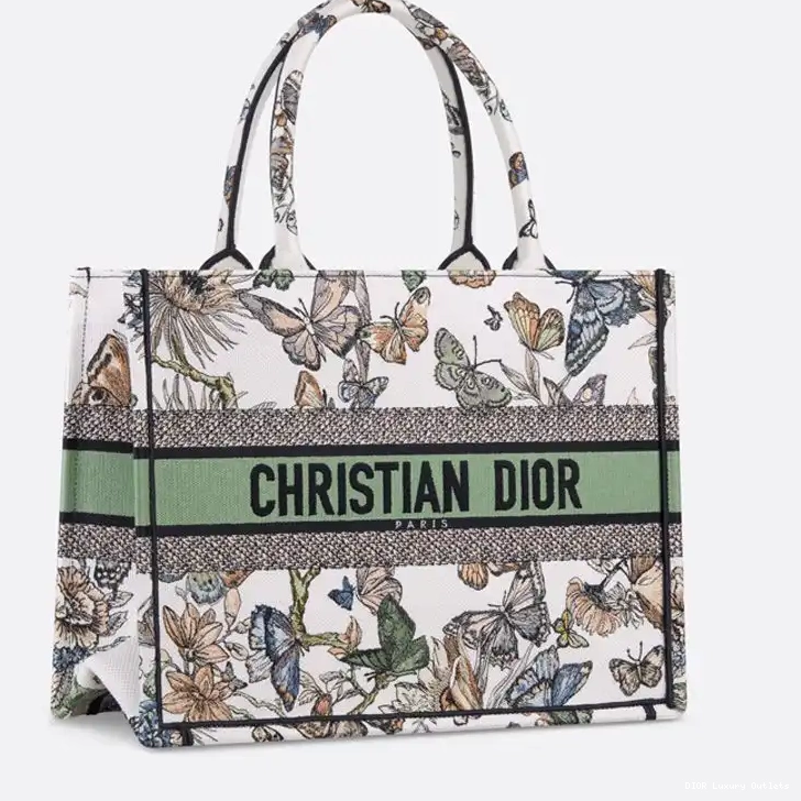 Cheap Book Motif Canvas Green Jouy Tote de Mexico Toile Dior White 0424 Luxury